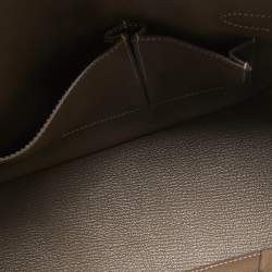 Pre Owned Hermes Etoupe Togo Leather Palladium Finish Jypsiere 28 Bag