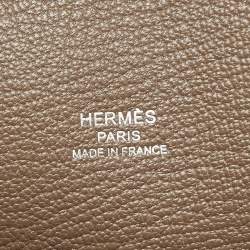 Pre Owned Hermes Etoupe Togo Leather Palladium Finish Jypsiere 28 Bag
