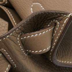 Pre Owned Hermes Etoupe Togo Leather Palladium Finish Jypsiere 28 Bag