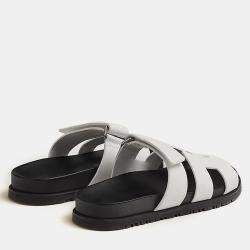 Hermes Blanc Rubber Chypre  Sandal 35