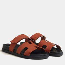 Hermes Orange Canyon Rubber Chypre  Sandal