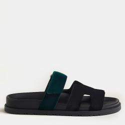 Hermes Noir-Vert Mousse Rubber Chypre  Sandal