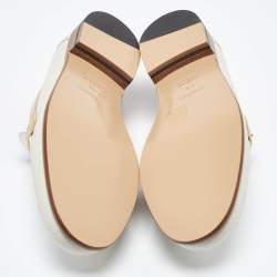 Hermès White/Beige Leather Destin Loafers Size 41