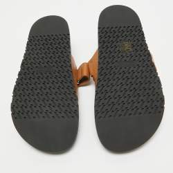Hermes Brown Leather Chypre Sandals Size 39