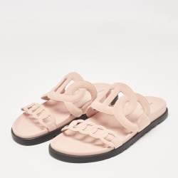 Hermes Pink Suede Extra Flat Sandals Size 39