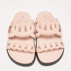 Hermes Pink Suede Extra Flat Sandals Size 39