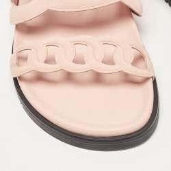 Hermes Pink Suede Extra Flat Sandals Size 39