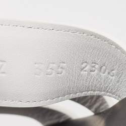 Pre Owned Hermes White Leather Chypre Sandals Size 35.5