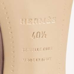 Pre Owned Hermes Beige Leather Premiere 70 Ankle Strap Sandals 40.5
