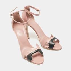 Pre Owned Hermes Beige Leather Premiere 70 Ankle Strap Sandals 40.5