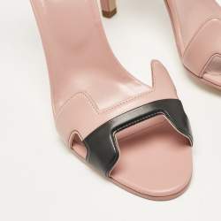 Pre Owned Hermes Beige Leather Premiere 70 Ankle Strap Sandals 40.5