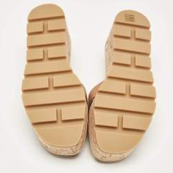 Pre Owned Hermes Brown Leather Eze Platform Sandals Size 38