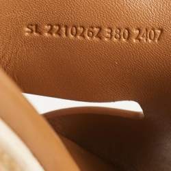 Pre Owned Hermes Brown Leather Eze Platform Sandals Size 38