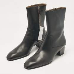 Hermes Black Leather Sommet Ankle Boots Size 40