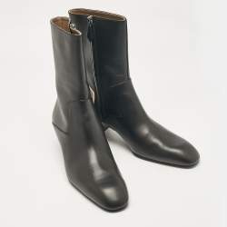 Hermes Black Leather Sommet Ankle Boots Size 40
