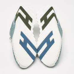 Pre Owned Hermès Blue Suede and Fabric Bouncing Sneakers Size 37.5