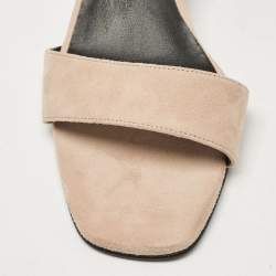 Pre Owned Hermes Beige Suede Glam Sandals Size 40