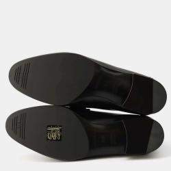 Hermes Black/White Chevres Mocassins Royale Loafers  Size 35H