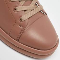Hermes Dusty Pink Leather Happy Low Top Sneakers Size 39.5