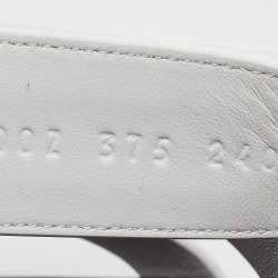Hermes White Leather Chypre Flat Sandals Size 37.5