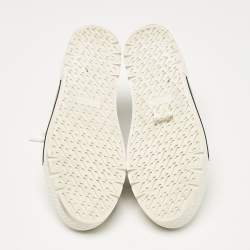 Hermes Silver/White Leather Voltage Low Top Sneakers Size 38