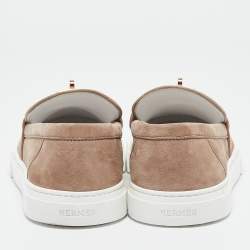 Hermes Beige Suede Game Slip On Sneakers Size 39