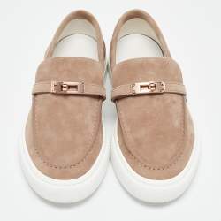 Hermes Beige Suede Game Slip On Sneakers Size 39