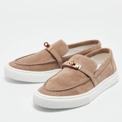 Hermes Beige Suede Game Slip On Sneakers Size 39