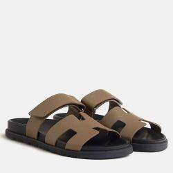 Hermes Etoupe Epsom Chypre Sandals Size 39