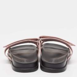 Hermès Beige Leather Chypre Flat Sandals Size 41