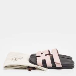 Hermès Beige Leather Chypre Flat Sandals Size 41