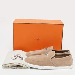 Hermès Beige Suede Jour Loafers Size 39.5