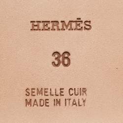 Hermes Beige Lizard Oran Slide Sandals Size 36