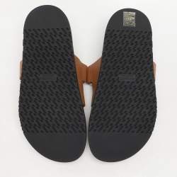 Pre Owned Hermes Brown Leather Chypre Sandals Size 37