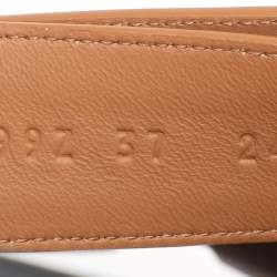 Pre Owned Hermes Brown Leather Chypre Sandals Size 37