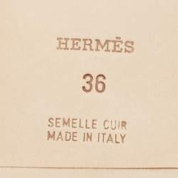 Hermes Blue Twisted Metal Thread Oran Flat Slides Size 36