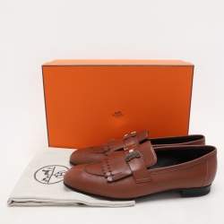 Hermes Brown Leather Royal Loafers & Moccasins Size 39
