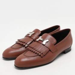 Hermes Brown Leather Royal Loafers & Moccasins Size 39