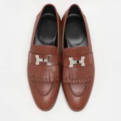 Hermes Brown Leather Royal Loafers & Moccasins Size 39