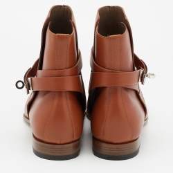 Hermès Brown Leather Neo Ankle Boots Size 41