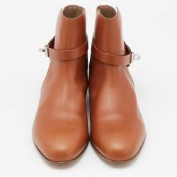 Hermès Brown Leather Neo Ankle Boots Size 41