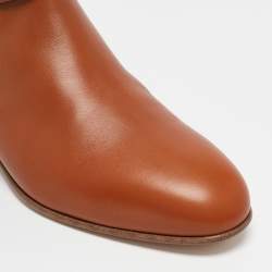 Hermes Brown Leather Neo Ankle Boots Size 39.5