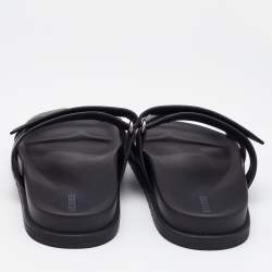 Pre Owned Hermès Black Leather Chypre Sandals Size 40