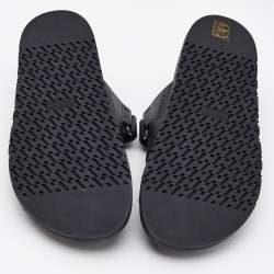 Pre Owned Hermès Black Leather Chypre Sandals Size 40