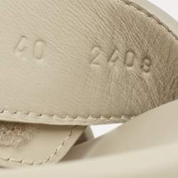 Pre Owned Hermes Grey Leather Chypre Sandals Size 40
