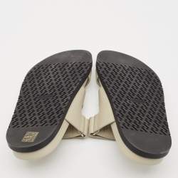 Pre Owned Hermes Grey Leather Chypre Sandals Size 40