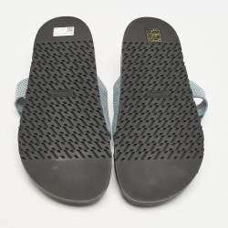 Hermes Blue Lizard Leather Chypre Flat Sandals Size 38