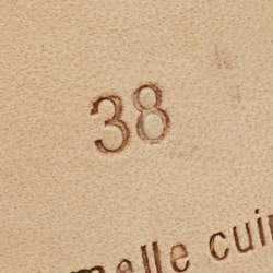 مملوكة مسبقًا Hermes Brown Leather Oasis Slide Sandals Size 38