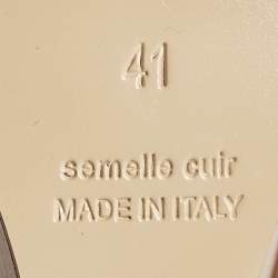 Pre Owned Hermes Brown Leather Legend Wedge Sandals Size 41