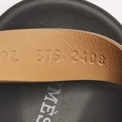 Hermes Brown Leather Genius Sandals Size 37.5